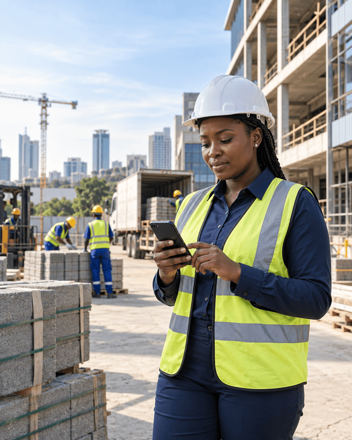 Responsable de chantier utilisant PointagePro